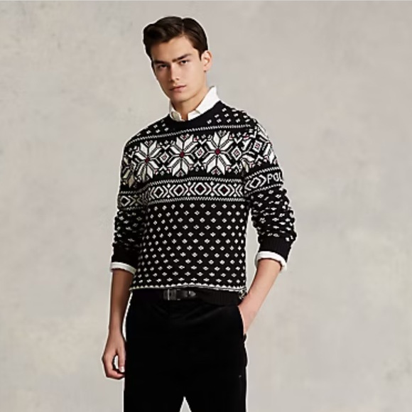 Polo Ralph Lauren Snowflake Cotton Cashmere Blend Sweater Pullover - Picture 3 of 9